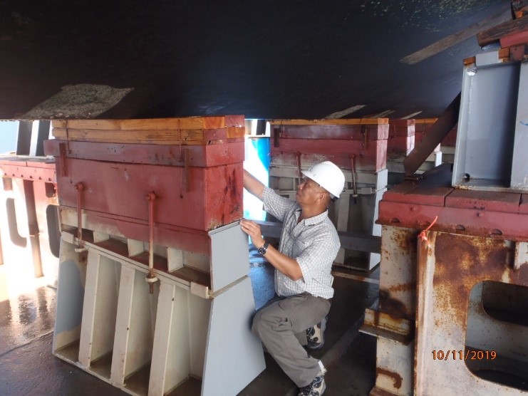 Waterfront maintenance — docking-block inspection